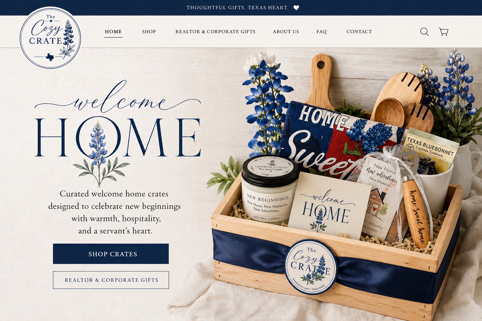 The Cozy Crate homepage